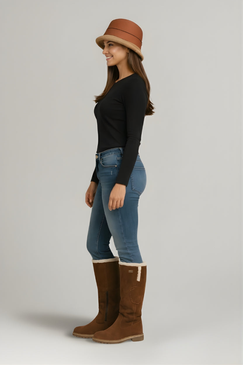 Clara | Damen-Winterstiefel in Wildlederoptik