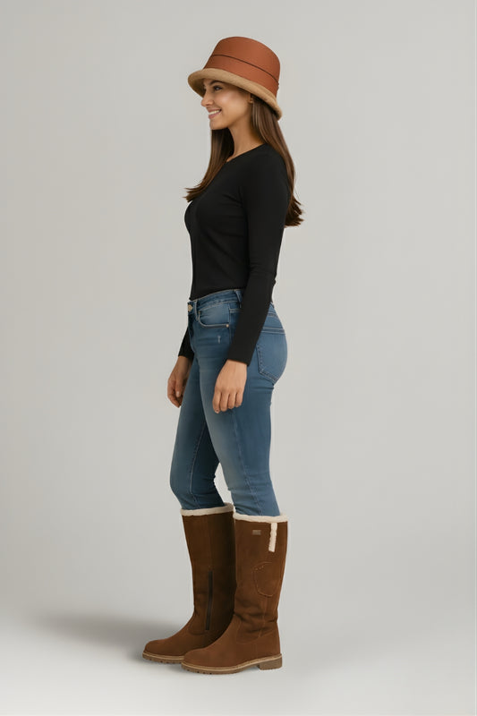 Clara | Damen-Winterstiefel in Wildlederoptik