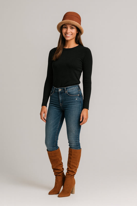 Eva | Damenstiefel im Wildleder-Look mit hohem Absatz