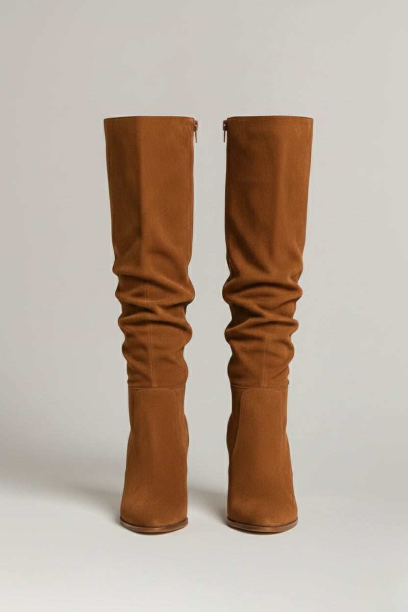 Eva | Damenstiefel im Wildleder-Look mit hohem Absatz