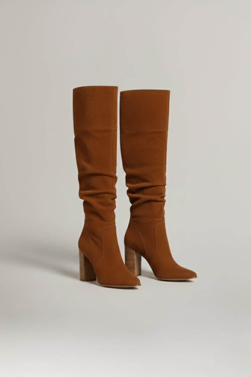 Eva | Damenstiefel im Wildleder-Look mit hohem Absatz