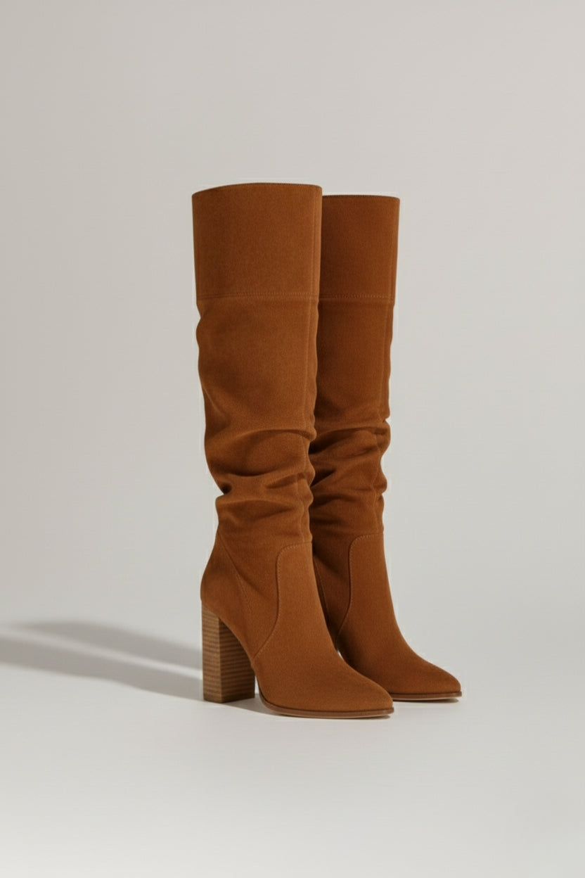 Eva | Damenstiefel im Wildleder-Look mit hohem Absatz