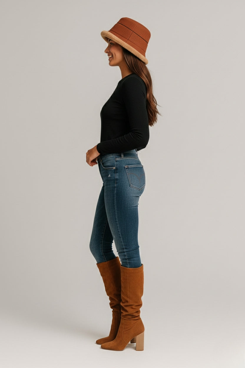 Eva | Damenstiefel im Wildleder-Look mit hohem Absatz